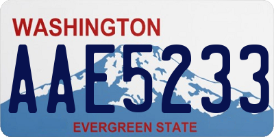 WA license plate AAE5233