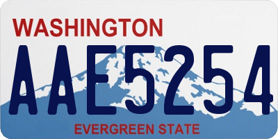 WA license plate AAE5254