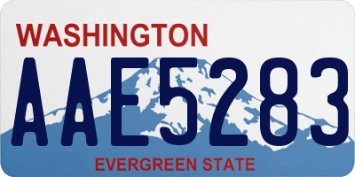 WA license plate AAE5283