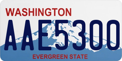 WA license plate AAE5300