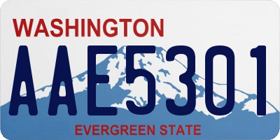 WA license plate AAE5301