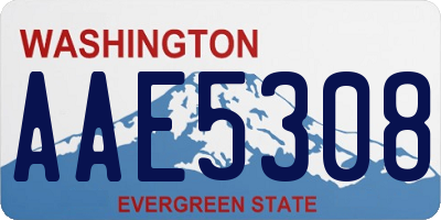 WA license plate AAE5308