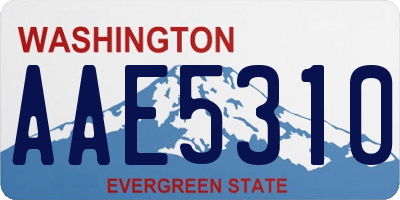 WA license plate AAE5310