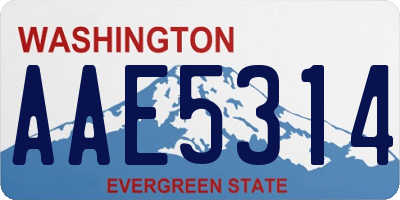 WA license plate AAE5314