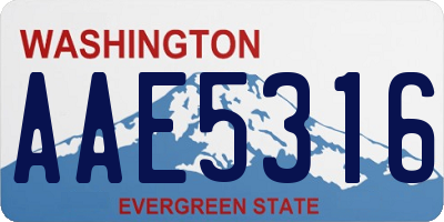 WA license plate AAE5316