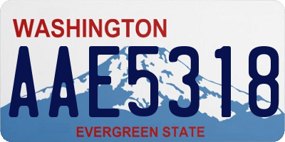 WA license plate AAE5318