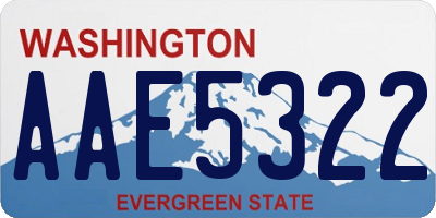 WA license plate AAE5322