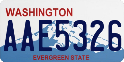 WA license plate AAE5326