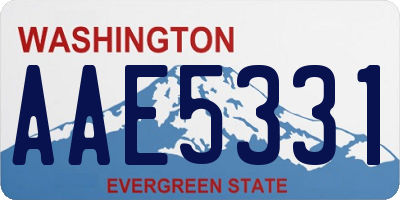 WA license plate AAE5331
