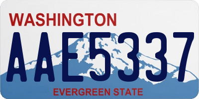 WA license plate AAE5337