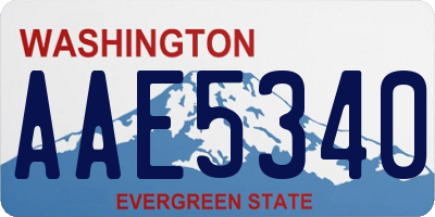 WA license plate AAE5340