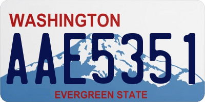 WA license plate AAE5351