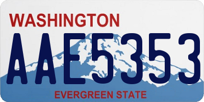 WA license plate AAE5353