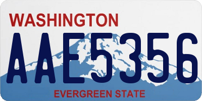 WA license plate AAE5356