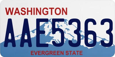 WA license plate AAE5363