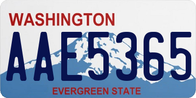 WA license plate AAE5365