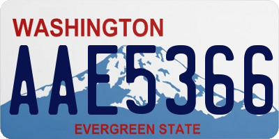 WA license plate AAE5366