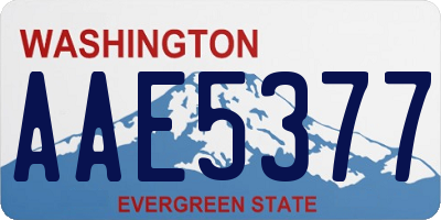 WA license plate AAE5377