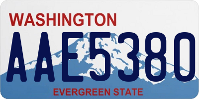 WA license plate AAE5380