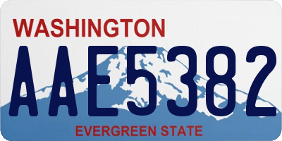 WA license plate AAE5382