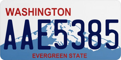WA license plate AAE5385