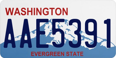 WA license plate AAE5391
