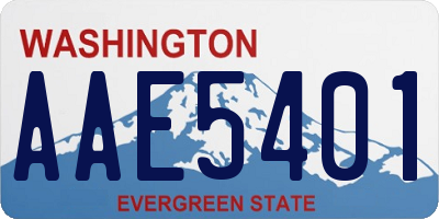 WA license plate AAE5401