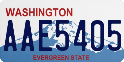WA license plate AAE5405