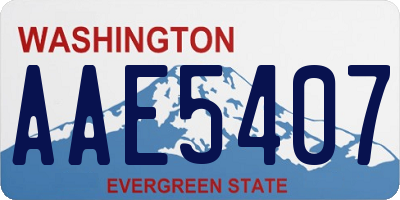 WA license plate AAE5407