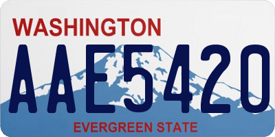 WA license plate AAE5420