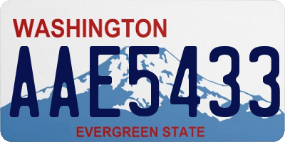 WA license plate AAE5433