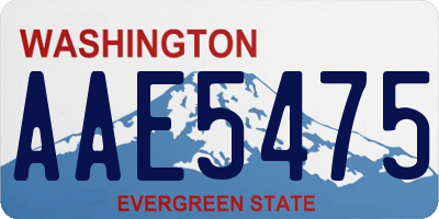 WA license plate AAE5475