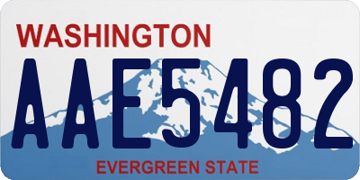 WA license plate AAE5482