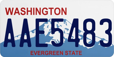 WA license plate AAE5483