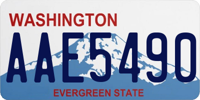 WA license plate AAE5490