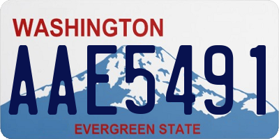 WA license plate AAE5491