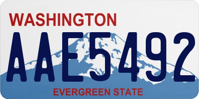 WA license plate AAE5492