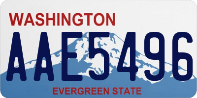 WA license plate AAE5496