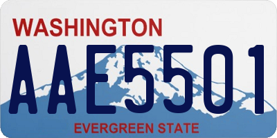 WA license plate AAE5501