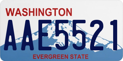 WA license plate AAE5521