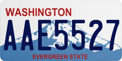 WA license plate AAE5527