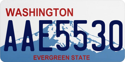 WA license plate AAE5530