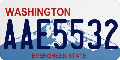 WA license plate AAE5532