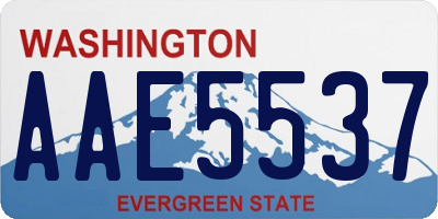 WA license plate AAE5537