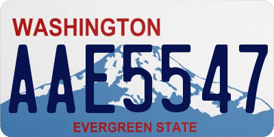 WA license plate AAE5547