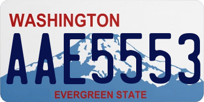 WA license plate AAE5553