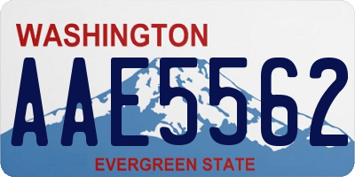 WA license plate AAE5562