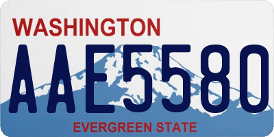 WA license plate AAE5580