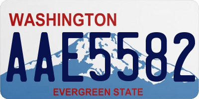 WA license plate AAE5582
