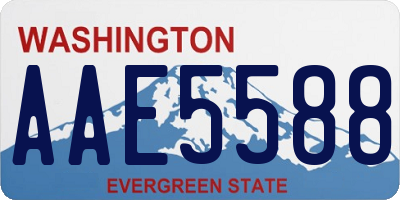 WA license plate AAE5588